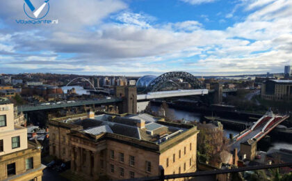 Tyne Bridge gezien vanaf Newcastle Castle